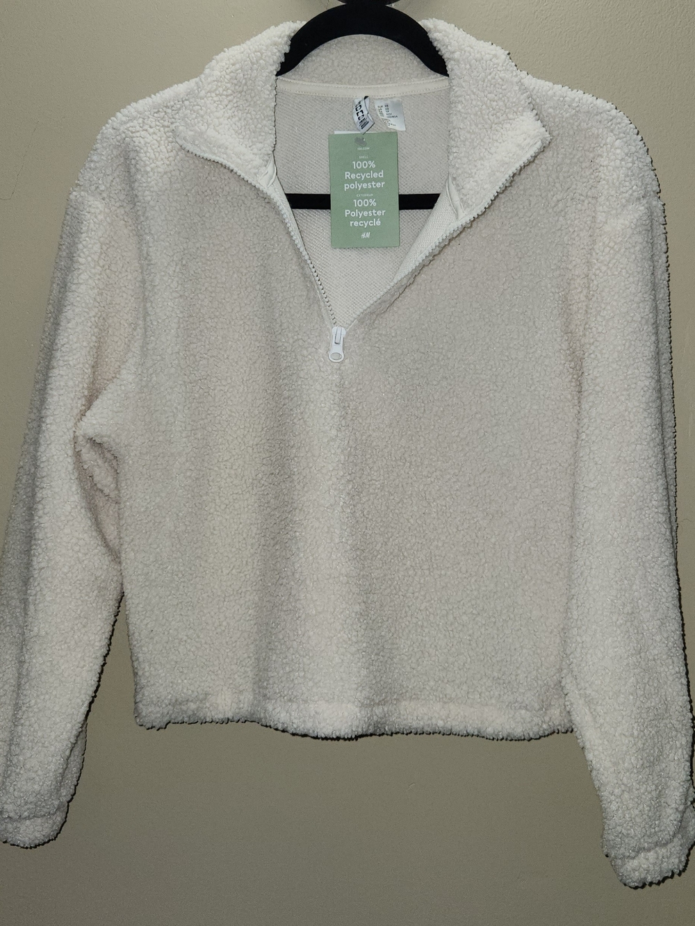 Cozy Cream Sherpa Quarter-Zip Pullover Sweater